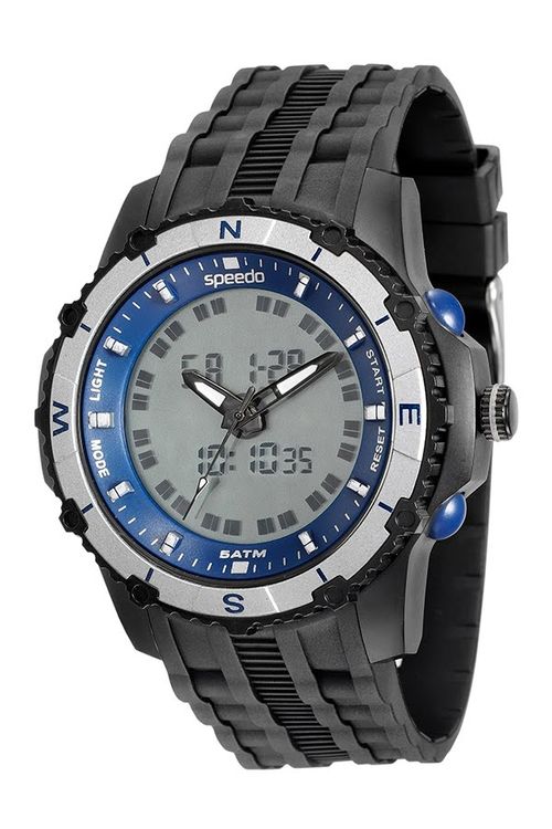 Relógio Esportivo Pulseira Texturizada Preto