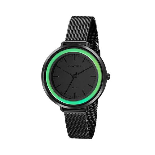 Relógio Feminino Malha de Aço Preto