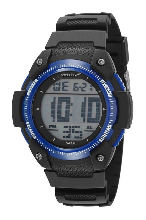 Relógio Speedo Masculino Digital LCD PU Preto
