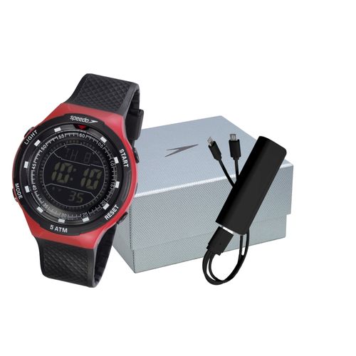 Relógio Speedo Masculino Digital LCD negativo PU Preto