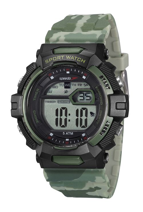 Relógio Speedo Masculino Digital LCD Positivo PU Cinza