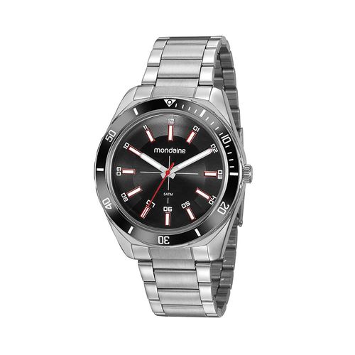 Relógio Masculino Clássico Aro Alumínio Prata