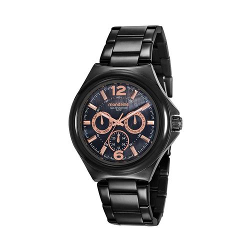 Relógio Feminino Multifunção Madrepérola Preto