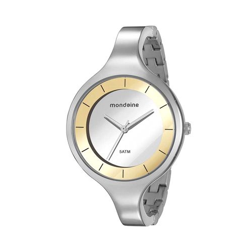 Relógio Feminino Minimalista Espelhado Prata