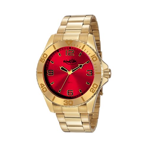 Relógio Masculino KondZilla Visor Vermelho Dourado