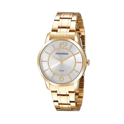 Relógio Feminino Números Itálicos Dourado