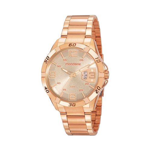 Relógio Masculino Calendário Casual Rose Gold