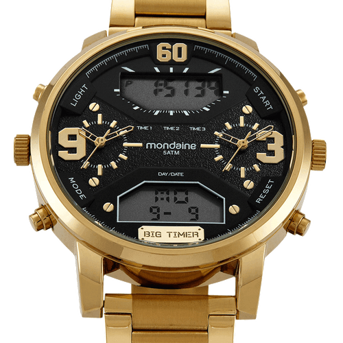 Relógio Masculino Anadigi Dourado