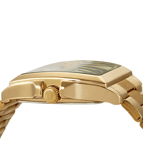 Relógio Quadrado Casual Dourado