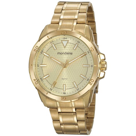 Relógio Masculino Monocromático Dourado
