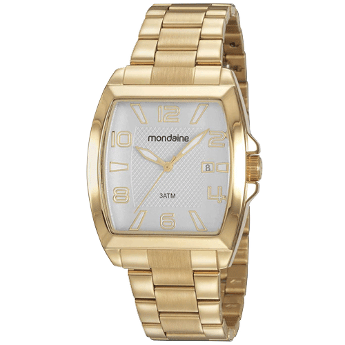 Relógio Quadrado Casual Dourado