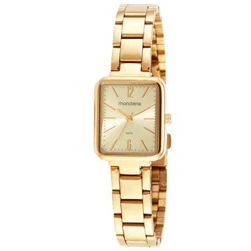 Relógio Feminino Quadrado Casual Dourado