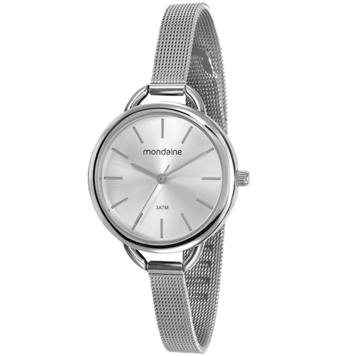 Relógio Feminino Malha de Aço Prata