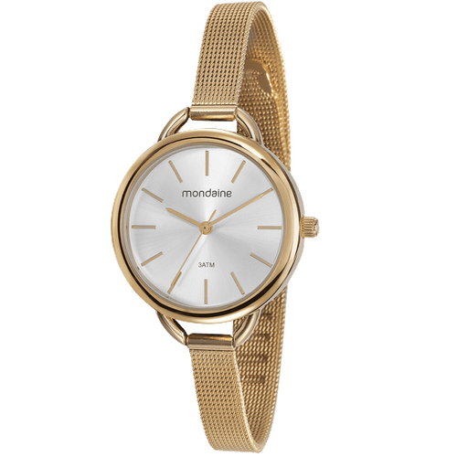 Relógio Feminino Malha de Aço Dourado