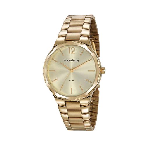 Relógio Feminino Catraca Facetada Dourado