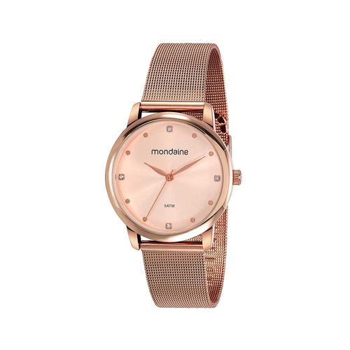 Relógio Feminino Malha de Aço Rosé