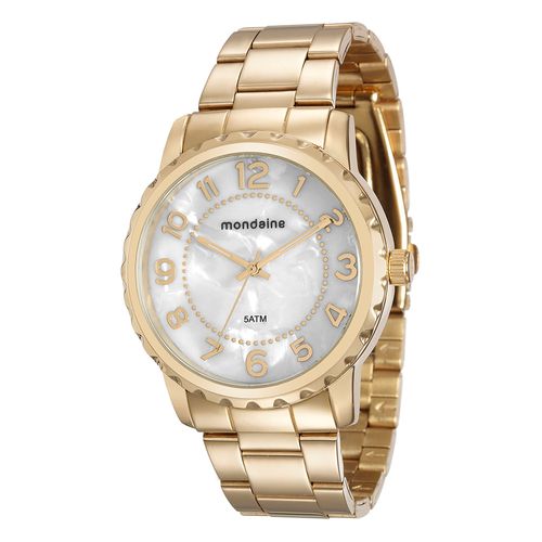 Relógio Feminino Visor Madrepérola Dourado