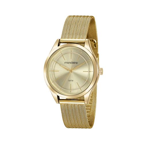 Relógio Feminino Malha de Aço Dourado