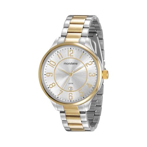 Relógio Feminino Calendário Casual Bicolor