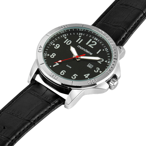 Relógio Masculino Social Calendário Preto