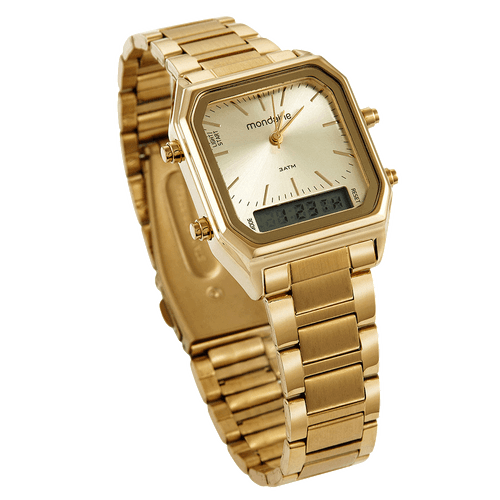 Relógio Feminino Quadrado Anadigi Dourado