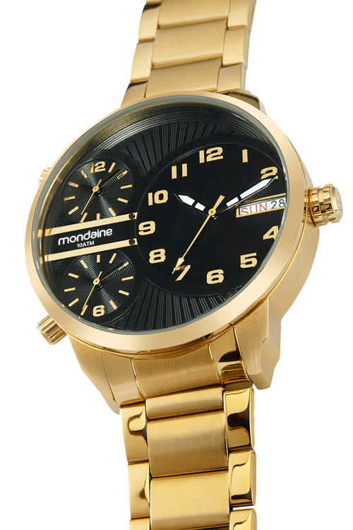 Relógio Masculino Multimáquina Dourado