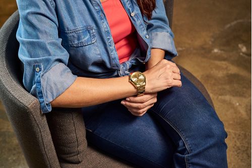 Relógio Feminino Cristais Degradê Dourado