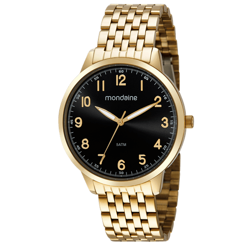 Relógio Masculino Social Dourado