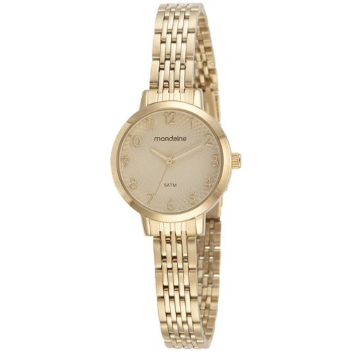 Relógio Feminino Visor Texturizado Dourado