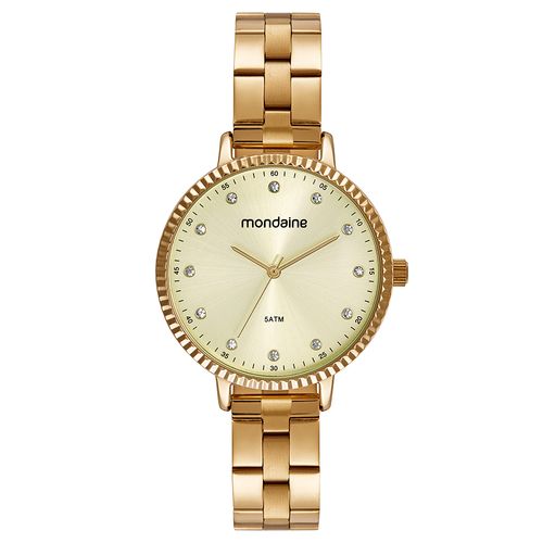 Relógio Feminino Cristais Dourado
