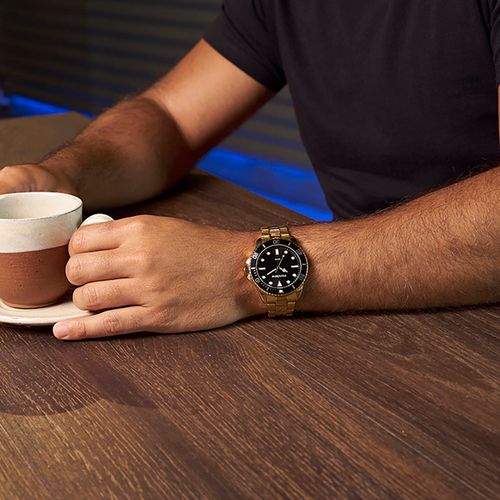Relógio Masculino Social Dourado