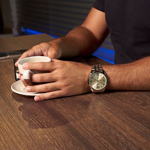 Relógio Masculino Social Prata e Dourado