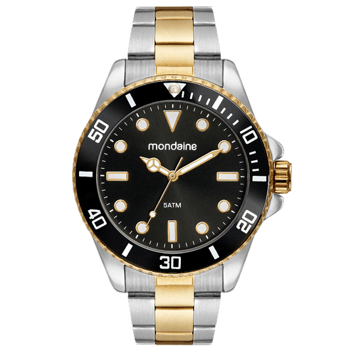 Relógio Masculino Prata e Dourado