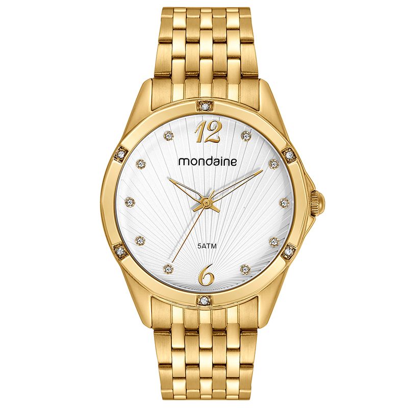 Relógio Feminino Mondaine Visor Texturizado Dourado 32476LPMVDE1