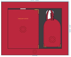 Brinde Kit Porta Passaporte e Tag de Mala Vermelho