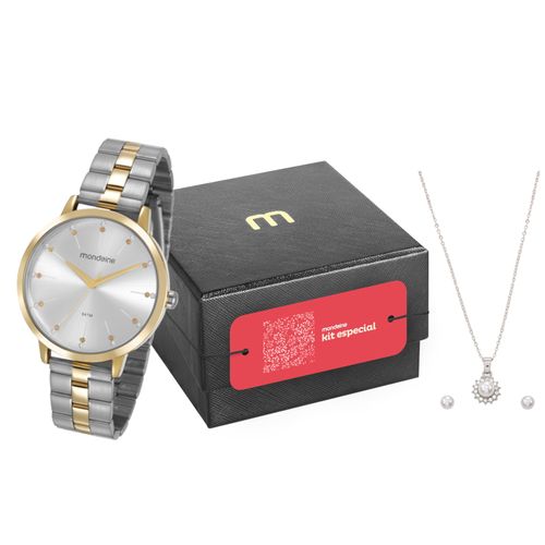 Kit Especial Relógio Feminino Clássico Analógico Bicolor
