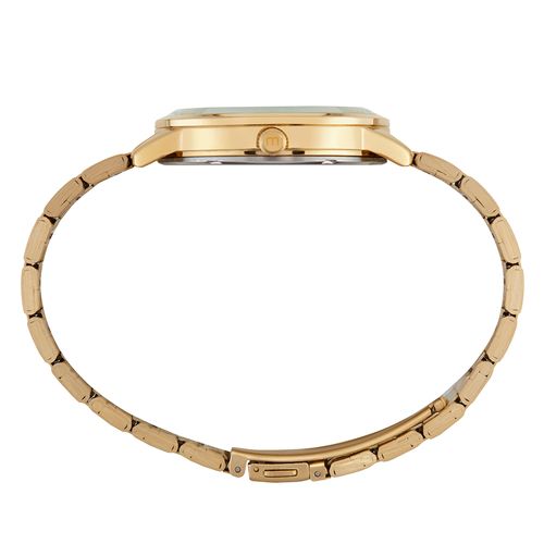 Relógio Feminino Minimalista Vidro Abaulado Dourado