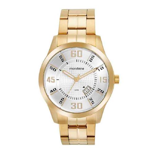 Relógio Masculino Casual com Calendário Dourado