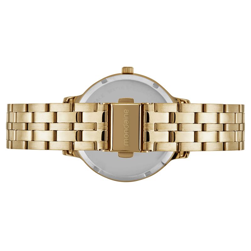 Relógio Feminino Mondaine Minimalista Bracelete Dourado 32116LPMVDE1