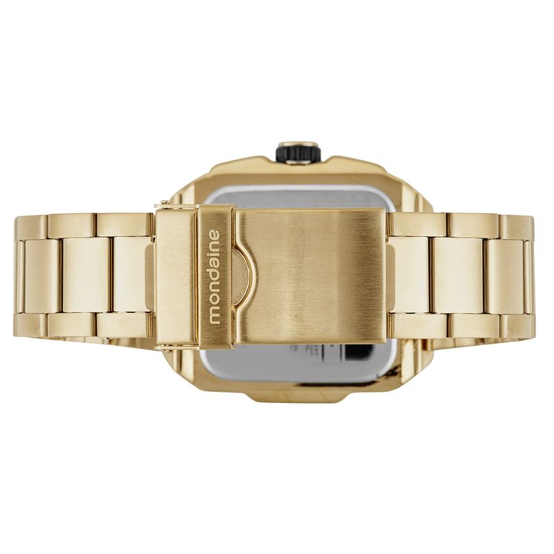 Relógio Masculino Quadrado Casual Dourado