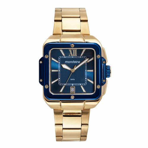 Relógio Masculino Quadrado Casual Dourado