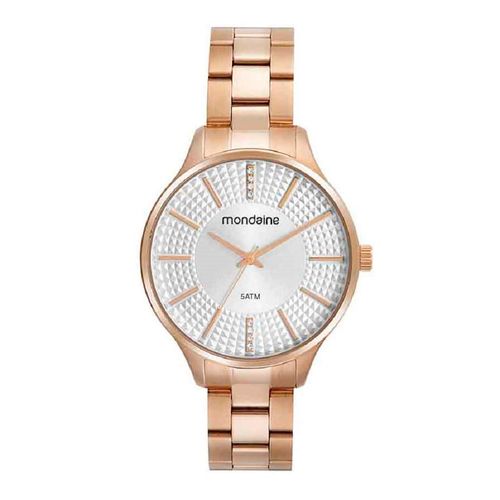 Kit Relógio Feminino Cristais Com Colar Coração Rosé