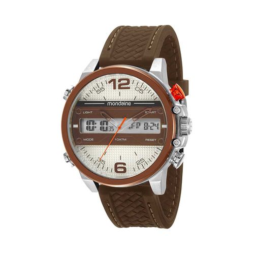 Relógio Masculino Anadigi Esportivo Prata