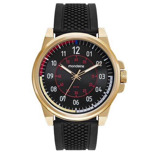 Relógio Masculino Esportivo Com Pulseira de Silicone Dourado