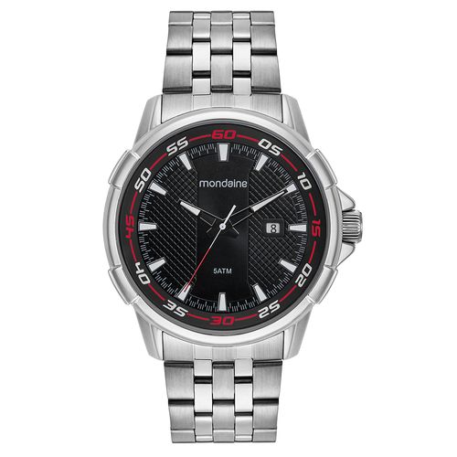 Relógio Masculino Esportivo Com Calendário Prata