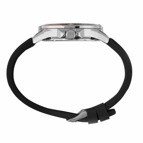 Relógio Masculino Com Calendário Silicone Prata