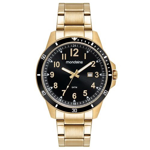 Relógio Masculino Aço Casual Dourado