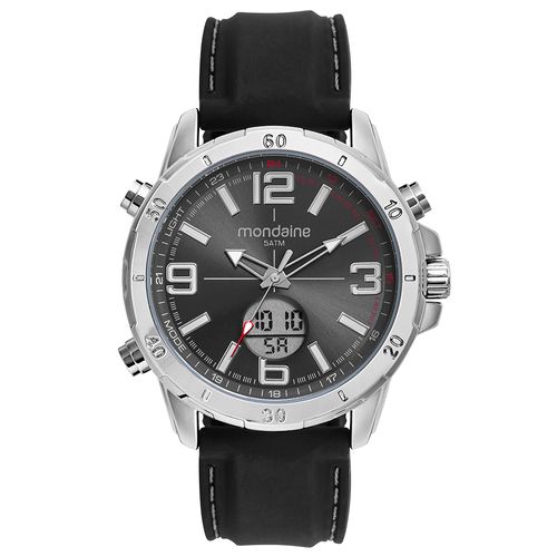 Relógio Masculino Anadigi Esportivo Prata