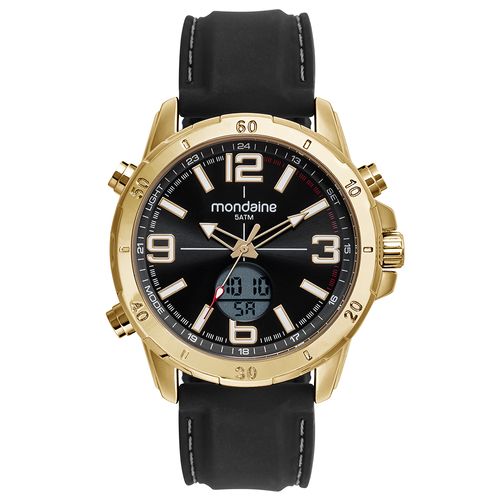 Relógio Masculino Anadigi Esportivo Dourado