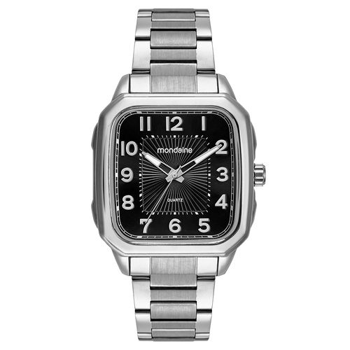 Relógio Masculino Quadrado Minimalista Prata